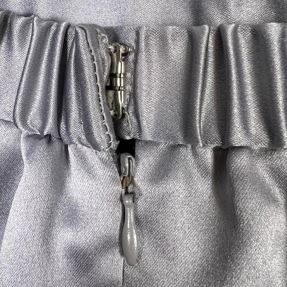 Vintage Adrianna Papell Satin Maxi Skirt (Size 6) silver gray luxe party wedding - Picture 3 of 6